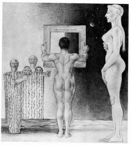 Examination and Interpretation, 1943. Pencil on paper. 10-1/4” x 9-1/8”. Private collection.