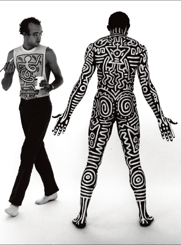 10. Bill T. Jones, body painted by Keith Haring, photo by Tseng Kwong Chi, 1983. Estate of Keith Haring.
