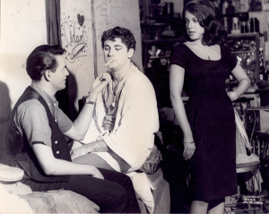 Tom Bigornia, Neil Flanagan, and Lucy Silvay in “The Madness of Lady Bright.” Photo by Conrad Ward from the 1964 revival.