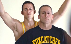 Chandler Tatum and Steve Carell in Foxcatcher