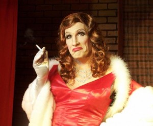 Ryan Landry as Bette Davis in All About Christmas Eve.