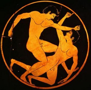 The ancient Greek gymnasium was all about training wariors for combat. The modern gym takes a somewhat more relaxed approach to fitness.