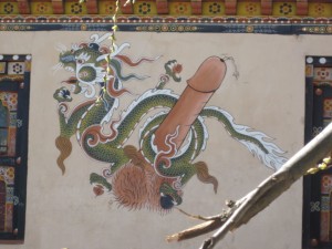 A typical phallic image adorning the entrance to a house.