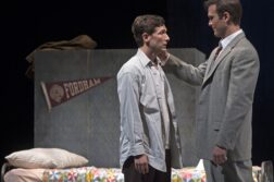 Timothy Laughlin (Aaron Blake) and Hawkins Fuller (Joseph Lattanzi) in a scene from Cincinnati Opera’s world premiere production of Gregory Spears and Greg Pierce’s Fellow Travelers. Photo by Philip Groshong.